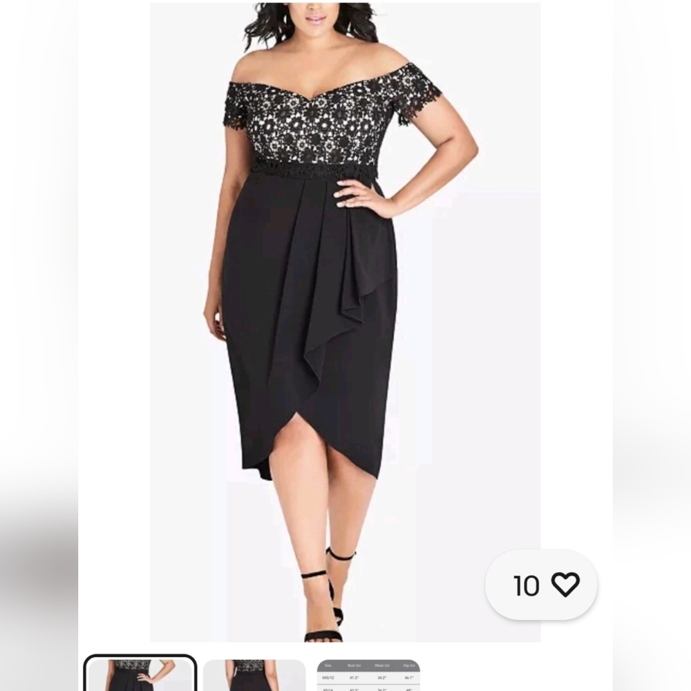 City Chic Black Lace Dress